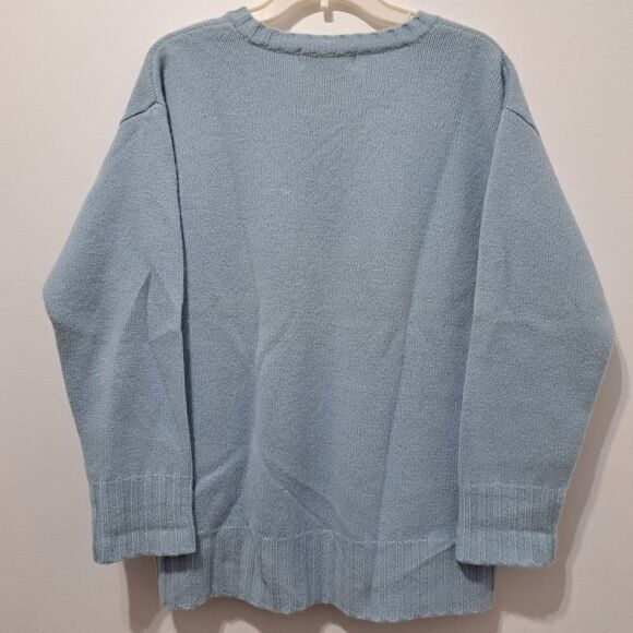 Rosanna Lambswool V Neck Knitwear Long Sleeve Sweater Oversized Small Blu - Picture 14 of 14